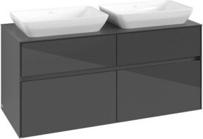 V&B Waschtischunterschrank Collaro für 2 Waschbecken in Grau Hochglanz, B/T/H: 120 x 54,8 x 50 cm - Bild 1