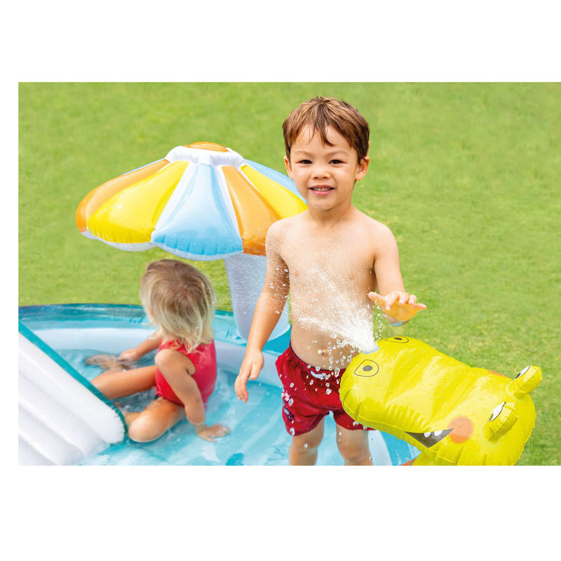 Intex Playcenter Gator Planschbecken für Kinder in Hellblau und Bunt, B/T/H: 201 x 107 x 84 cm - Bild 2