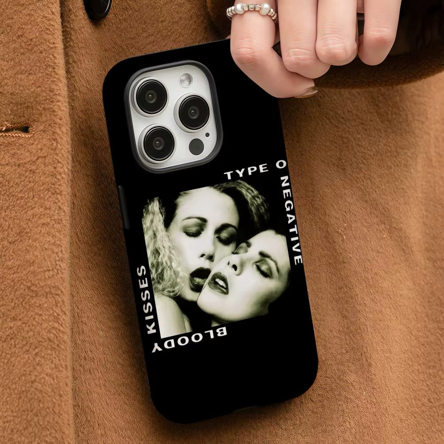T-Typ-O-Negatives Handyhülle für iPhone 17 16 15 14 13 12 Pro Max Plus in Schwarz und Weiß mit glänzender HD-Doppelschicht-Flüssighartschale - Bild 3