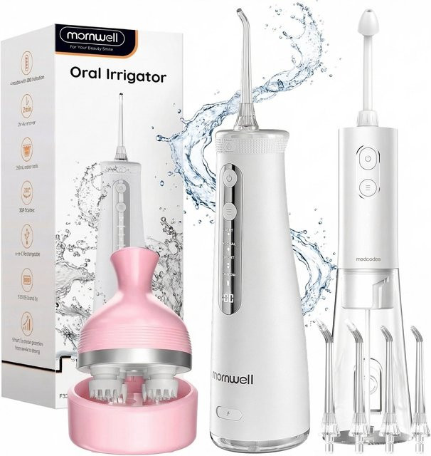 Mornwell Wasser- und Nasenspülgerät-Kombination mit Kopfmassagegerät, Weiß - Bild 1