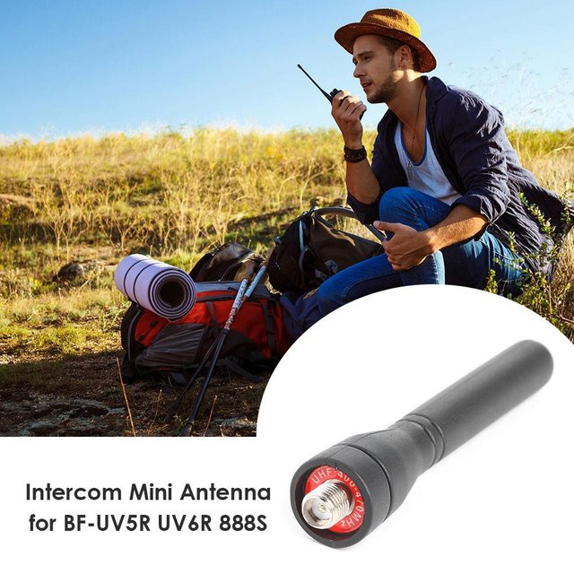 Baofeng Weiche Antenne für Funkgeräte mit SMA-F-Buchse, 400–470 MHz, Schwarz - Bild 1