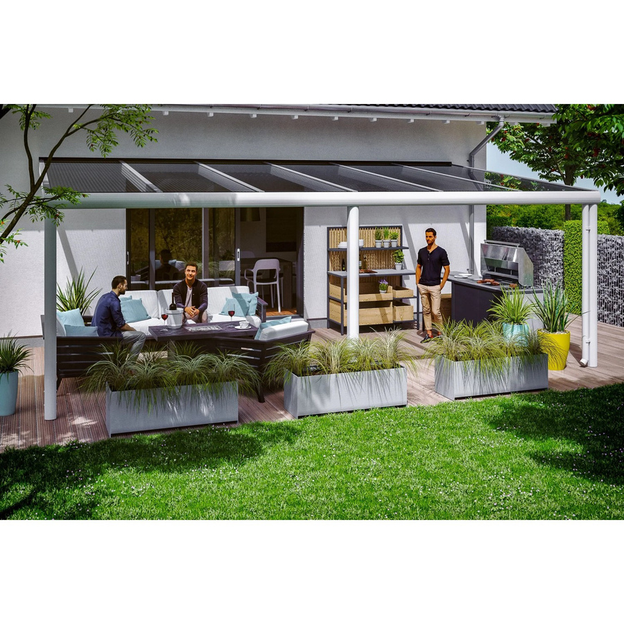 SKANHOLZ Terrassenüberdachung Garda Pultdach mit Polycarbonat-Dach in Weiß, B/T/H: 648 x 257 cm - Bild 2