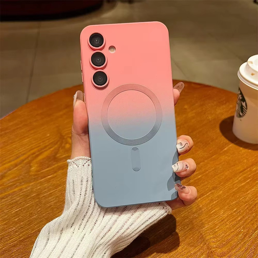 Magnetische TPU Soft Shell Schutzhülle für Samsung Galaxy S25 S24 S23 S22 Ultra Plus A16 A15 A06 A56 A55 A54 A35 A34 in Pink, Rot oder Mehrfarbig - Bild 1