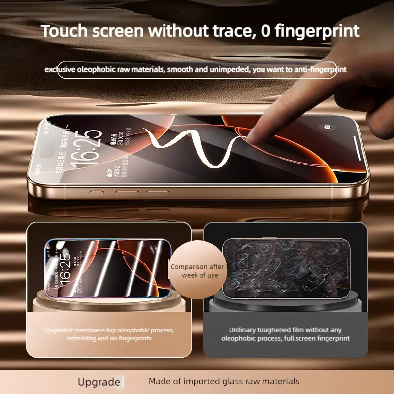HD Privacy Displayschutzfolie aus gehärtetem Glas für iPhone 17 Air 16E 15 14 Plus 13 Pro Max, transparent - Bild 3