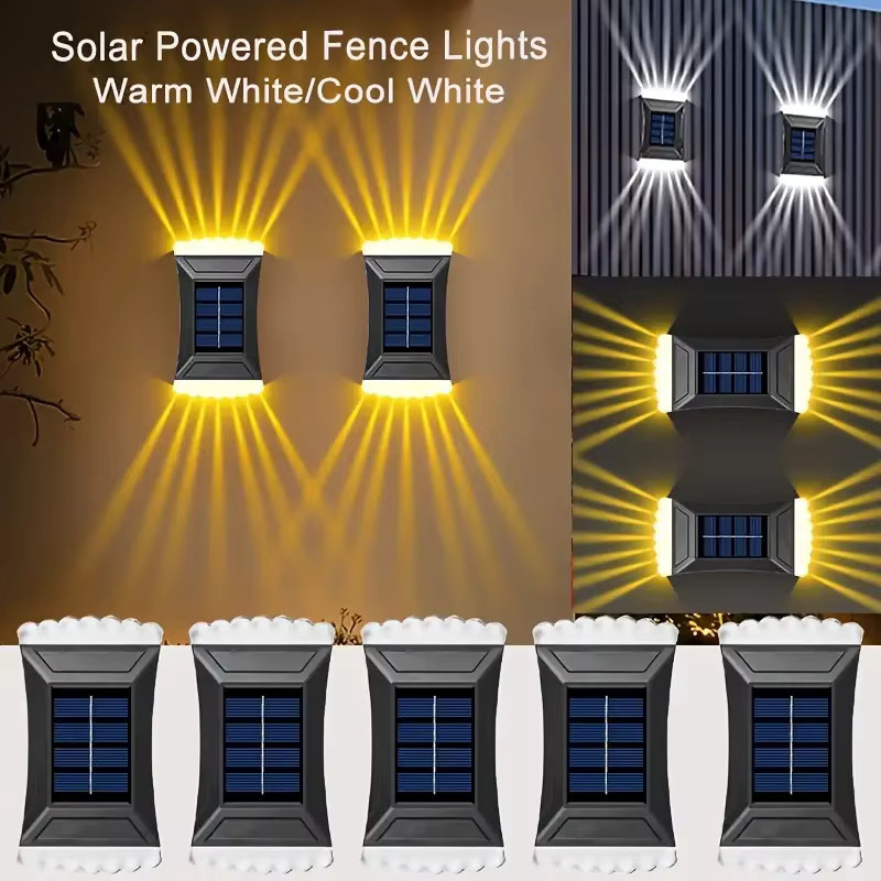 ledcbet Solar LED Wandlampe mit Bewegungssensor, Kaltweiß, für Garten, Terrasse und Treppen - Bild 4