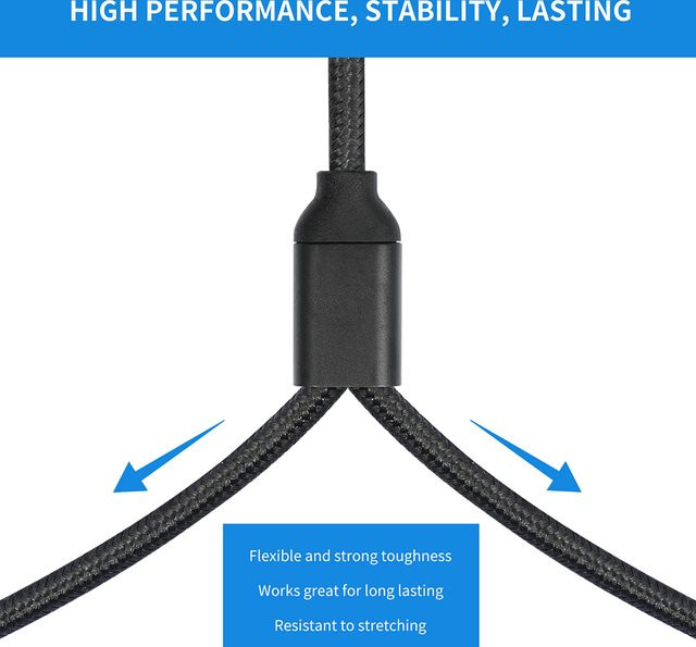 ALLOYSEED USB-C auf Dual XLR Audiokabel in Schwarz für iPad, Laptop und Handy - Bild 1