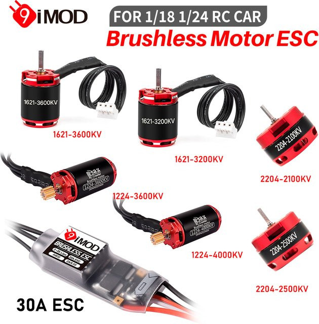 9IMOD Bürstenloser ESC-Motor Combo 30A ESC 1224/1621/2204 Motor für RC 1/18 1/24 SCX24 TRX4M - Bild 1