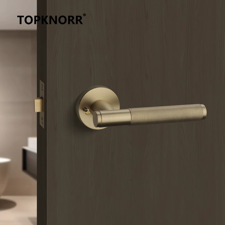 TOP KNORR Badezimmer-Türgriffschloss aus Edelstahl 304 mit einzelner Zunge in Silber oder Schwarz - Bild 4