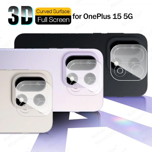 2 Stück 3D Gehärtetes Glas Kamera-Schutzfolie für OnePlus 15 5G, Transparent, 9H Objektivschutz - Bild 1