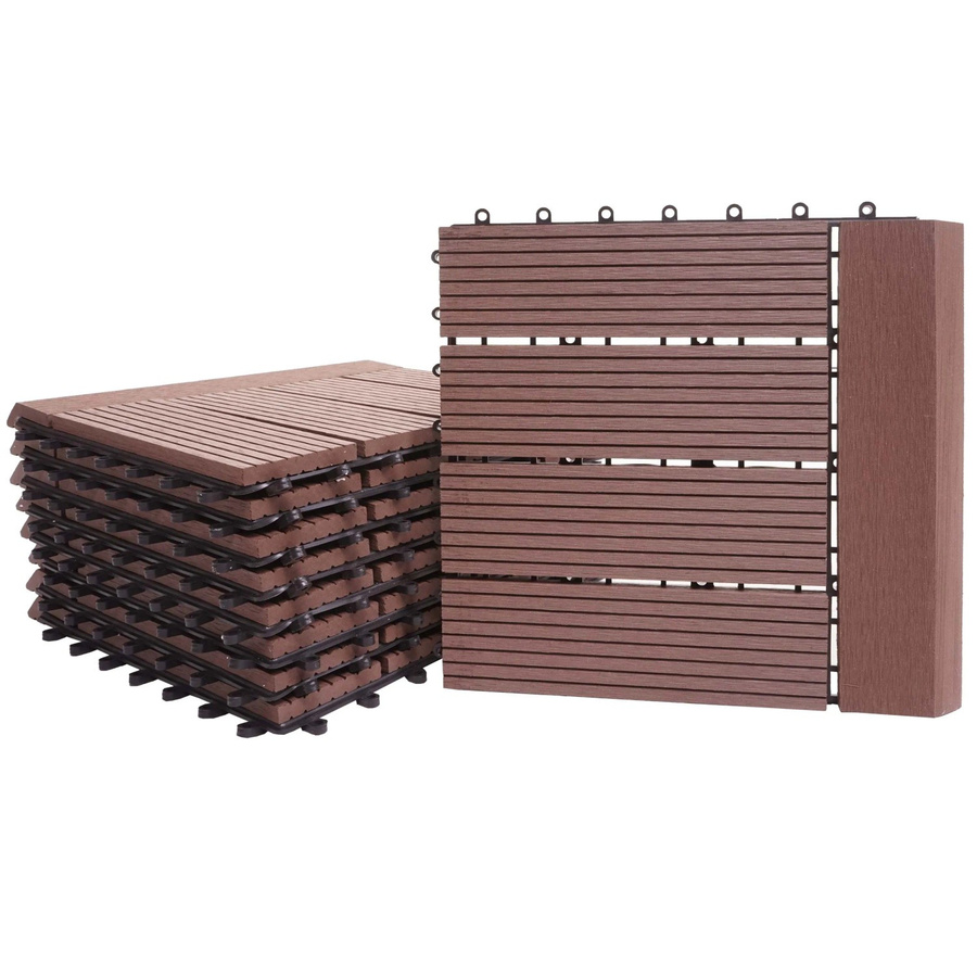 MCW WPC Bodenfliese Sarthe mit Abschluss in Holzoptik, Farbe Braun, 11 Stück à 30 x 30 cm, B/T: 30 x 30 cm - Bild 3