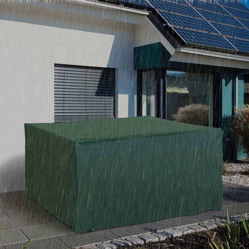 Outsunny Schutzhülle für Gartenmöbel aus 600D-Oxford in Grün, wasserfest und UV-beständig, B/T/H: 135 x 135 x 75 cm - Bild 2