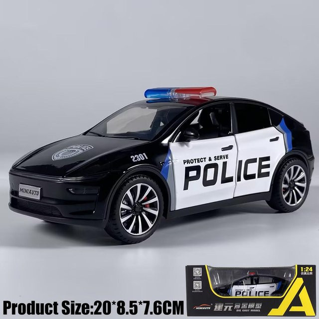 Modell Y US-Polizei Modifizierte Version, Polizei-SUV, Legierung Druckguss Modellauto, mit Sound & Licht, 1:24, ab 14 Jahren - Bild 1