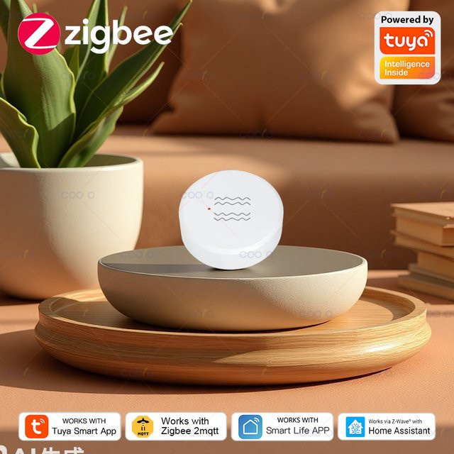 Coolo Zigbee Smart Vibrationssensor in Weiß für Tuya Smart Life App mit Echtzeit-Bewegungs- und Erschütterungsalarm sowie Zigbee2MQTT Unterstützung - Bild 1