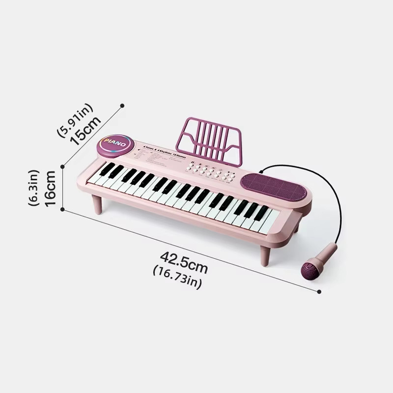 CONUSEA Elektronische Klaviertastatur mit Mikrofon, Musikinstrument, 37-Tasten - Bild 5