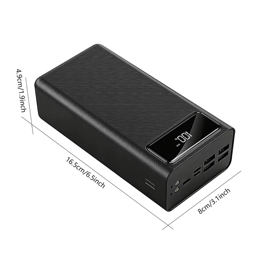 Powerbank mit 50000mAh Kapazität und Schnellladung, 4 USB-Anschlüsse und digitaler Anzeige, Schwarz - Bild 6