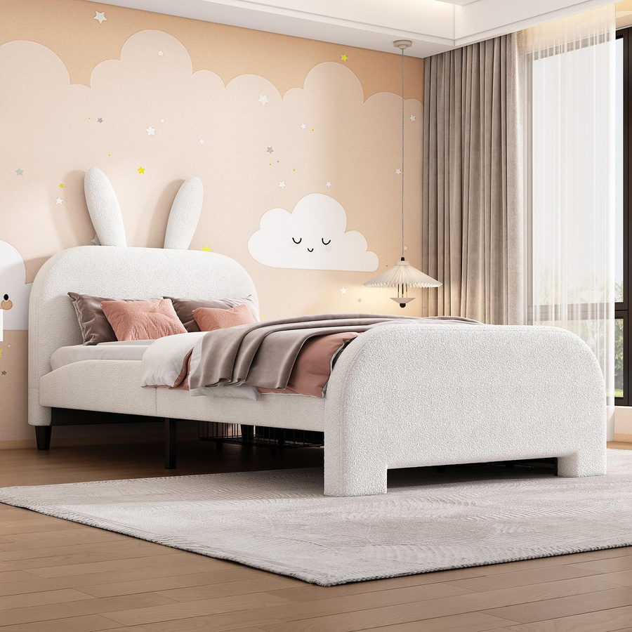 Flieks Kinderbett in Hasenform mit Lattenrost und zwei Schubladen, rosa, H x B x T: 116 x 101 x 200 cm - Bild 2