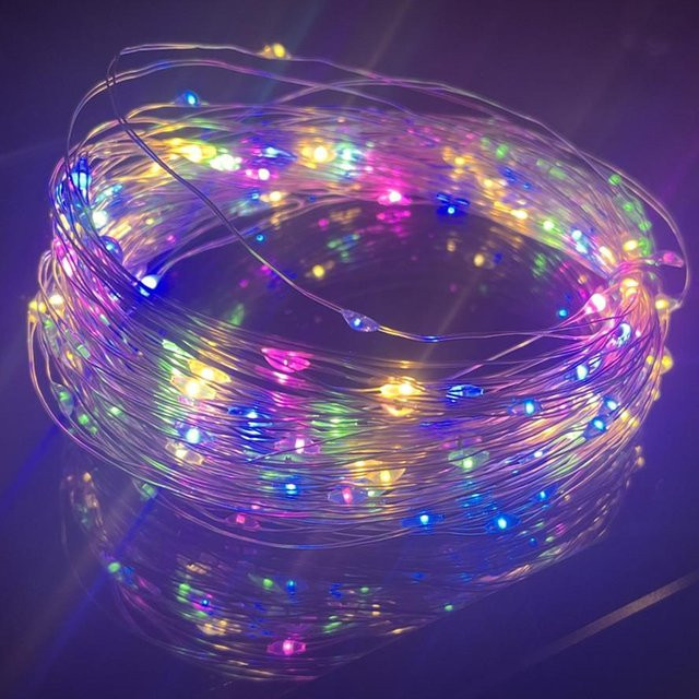 Wasserdichte LED Draht-Lichterkette von MnnWuu in Silber mit USB-Stromversorgung für Weihnachten, Party und Hochzeit, Länge: 2 m - Bild 1