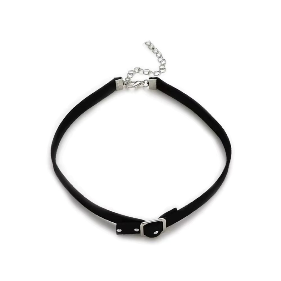 SUMENG Choker Halskette, Leder, Schwarz, Damen, Punk - Bild 4