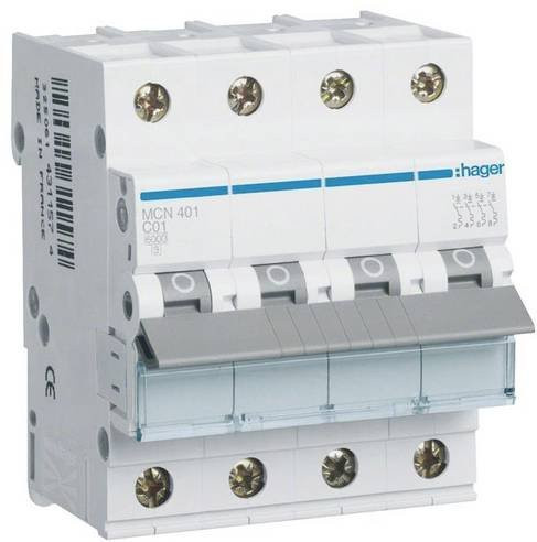 Hager MCN401 Leitungsschutzschalter 4polig 1A 400V - Bild 1