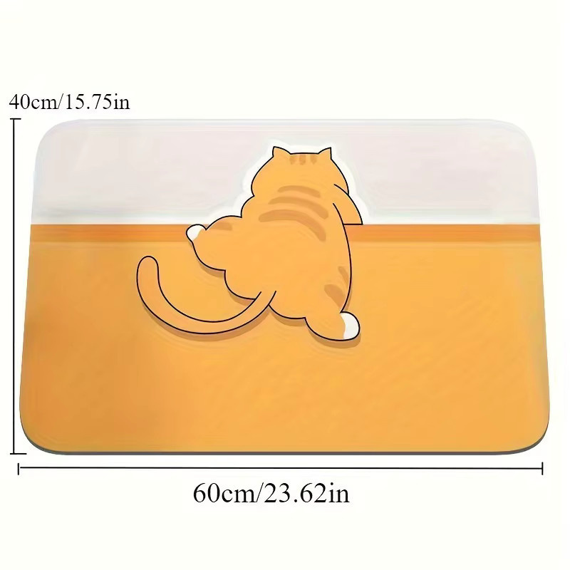 VIKAMA Cartoon Haustier Badezimmerteppich, rutschfeste und saugfähige Anti-Rutsch-Matte mit Tier-Motiv für Dusche und Bad, B/T: 60 x 40 cm - Bild 2
