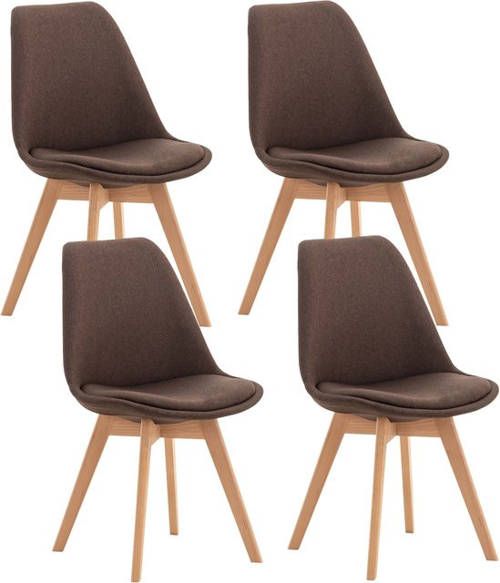 CLP Esszimmerstuhl 4er Set Linares gepolstert mit Buchenholzgestell in skandinavischem Design - Bild 1