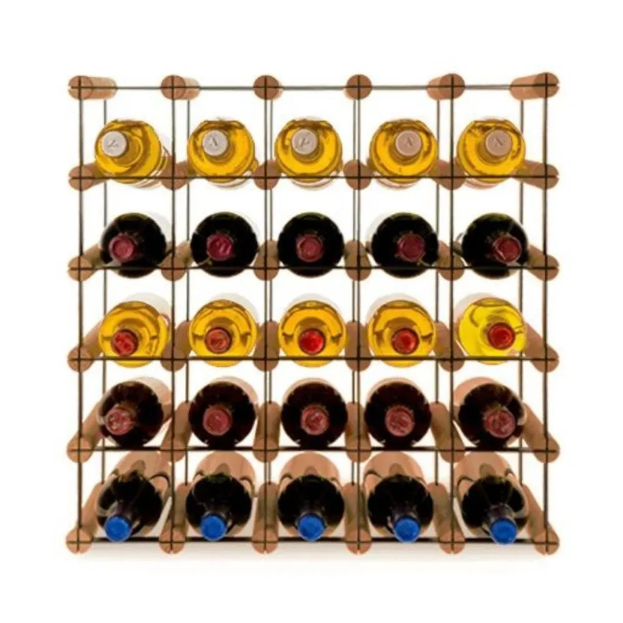 PROREGAL Vinotega Mod Metal Modulares Weinregal aus massivem Kiefernholz, Braun geölt, H x B x T: 52,5 x 52,5 x 24,5 cm - Bild 2