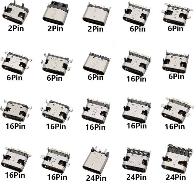 10 Stück USB Typ C Lade Port Buchsen zum Löten für PCB Handy DIY Reparatur, ALLiSHOP, Farbe: Silber - Bild 1