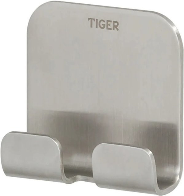 Tiger Doppelhaken Colar aus Edelstahl gebürstet in Silber - Bild 1