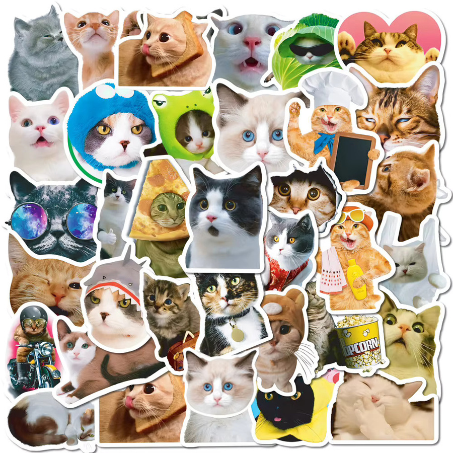 Rspctou Cartoon Lustige Katzen-Aufkleber, Sticker, 10/30/50 Stück - Bild 2