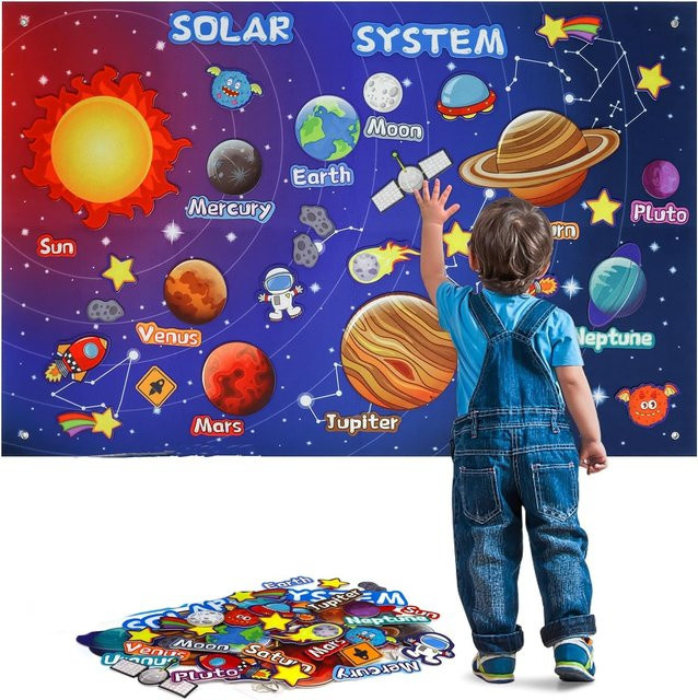 BizyKoady Montessori Filzbrett Geschichtenset, Weltraum, Bunt / Mehrfarbig - Bild 1