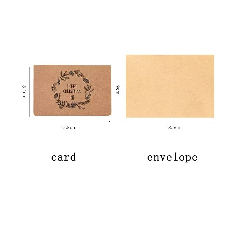 4er-Pack Retro-Umschlagpapier von CBTstationery in Braun mit Weihnachtsmotiven, B/H: 12,8 x 8,4 cm - Bild 2