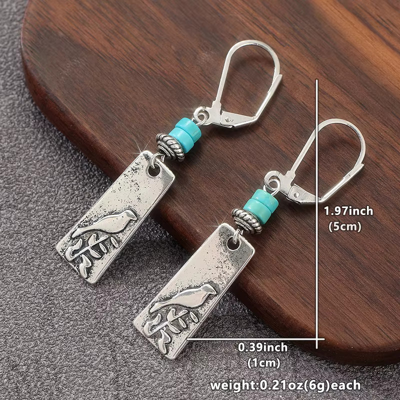 YoYo Ohrringe, synthetischer Türkis, Silber, Damen, Vintage - Bild 5
