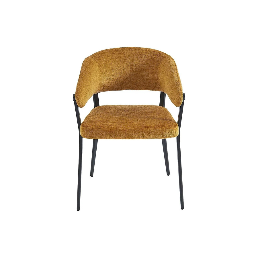 Vente-unique Stuhl Avrela in Senfgelb mit Armlehnen aus Stoff und Metall, Breite: 56 cm, Tiefe: 56 cm, Höhe: 56 cm - Bild 2