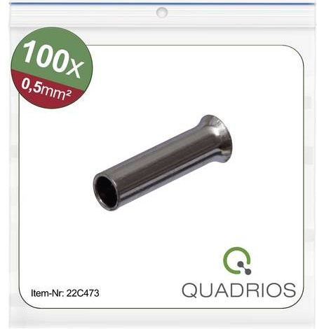 Quadrios 22C473 Aderendhülse 0,5mm² Unisoliert in Silber und Kupfer, 100 Stück - Bild 1