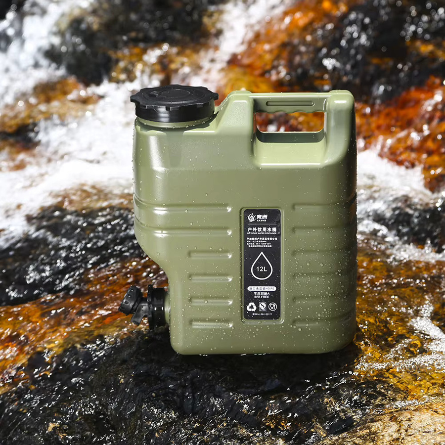 ATUOTIN Outdoor-Camping-Trinkwassereimer mit Wasserhahn, tragbarer Wasservorratsbehälter für Picknick und Wandern, Grün, 12 l - Bild 4