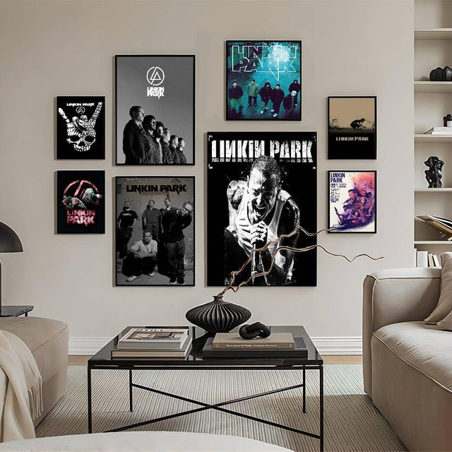 Bilibili Linkin Park Anime Poster als wasserfester Papieraufkleber zur Wanddekoration, B/H: 15,0 x 15,0 cm - Bild 1