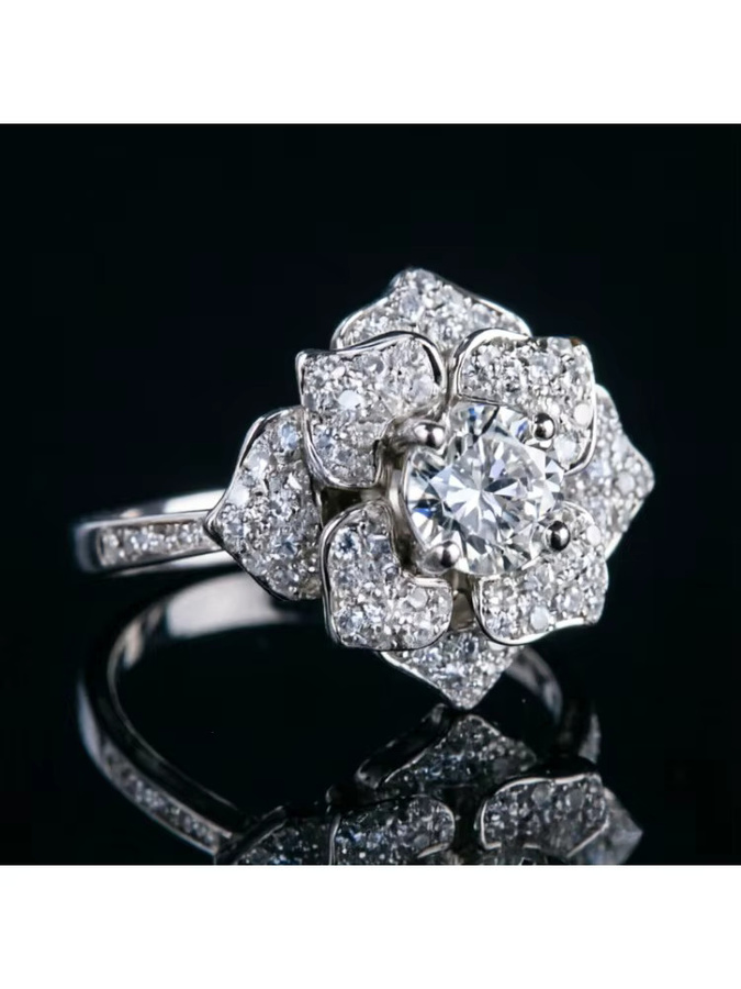 Ring Silber, Zirkonia, Damen, Kamelienblüten - Bild 5