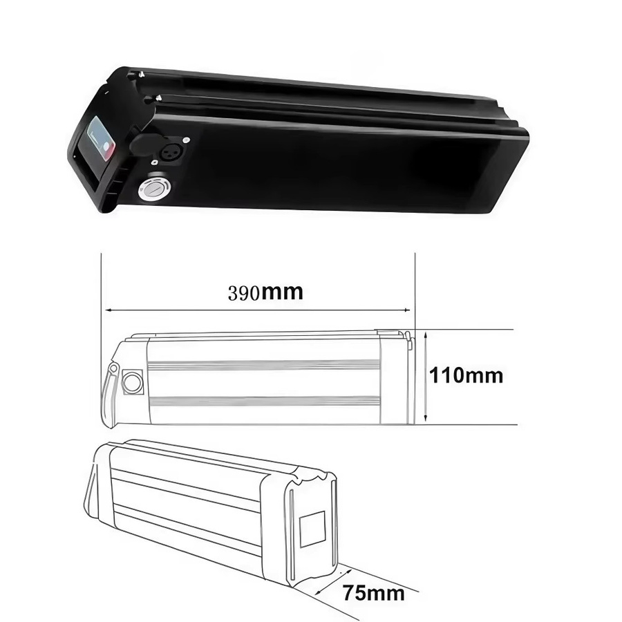 Aleaivy Silverfish Li-Ionen-Akku 36V/48V 20Ah in Schwarz mit integriertem BMS, kompatibel mit 250W–1000W Bafang-Motoren für Falt-E-Bikes - Bild 5