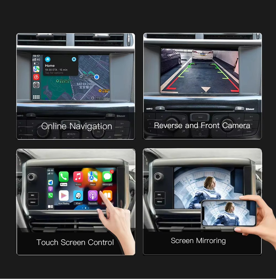 CARABC Drahtlose CarPlay Box für Peugeot und Citroen SMEG SMEG+ mit Android Auto und AirPlay Modul in Schwarz - Bild 4