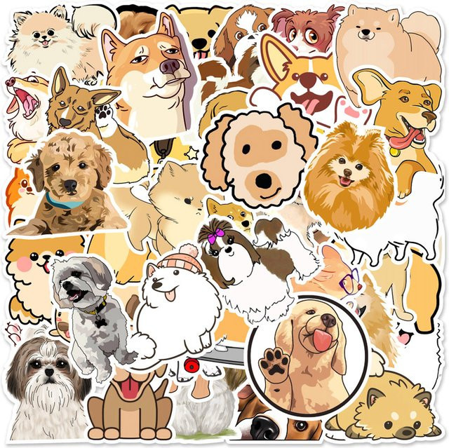 Disney Kawaii Cartoon Tier Hund Aufkleber, multicolor, 10-teiliges Set - Bild 1