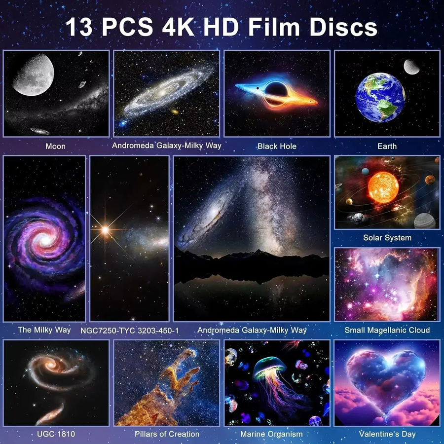SKYSHADOW LED-Nachtlicht Galaxie-Sternprojektor 4K HD 13 IN 1 Planetarium-Projektor mit 360 Grad Drehung, Farbe: Weiß - Bild 3