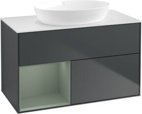 V&B Waschtischunterschrank Finion 100 in Grau lackiert, B/T/H: 100 x 50,1 x 50,1 cm - Bild 1