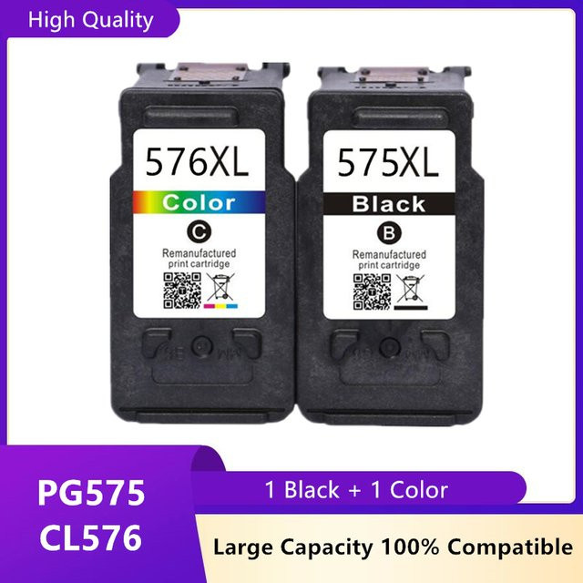 Wiederaufbereitete Canon Tintenpatrone Schwarz für PIXMA TS3550i TS3551i TR4750i TR4751i (575 XL / 576 XL) - Bild 1