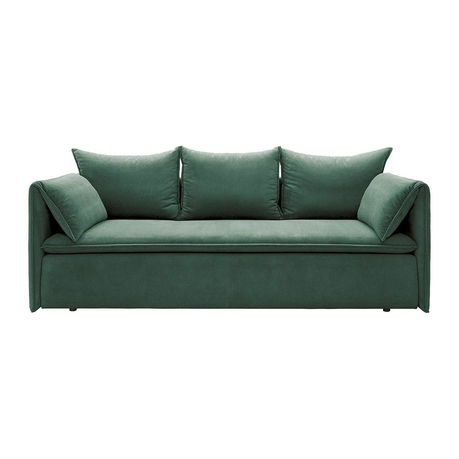 Vente-unique Schlafsofa Teodora in Piniengrün mit Cord-Bezug, Breite: 218 cm - Bild 2