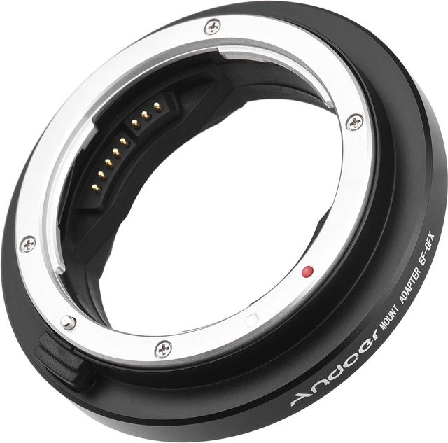 Andoer EF-GFX Kameraobjektiv-Adapterring für Canon EF-Objektive auf FujiFilm, Schwarz - Bild 1