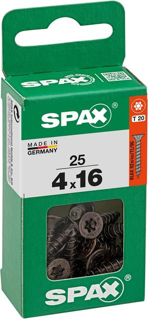 Spax Universalschraube VGW TSP Schwarz verzinkt, Durchmesser: 4 mm, Länge: 16 mm, 25 Stück - Bild 1