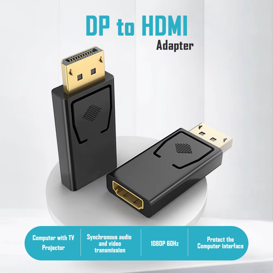 FDBOY DisplayPort zu HDMI Konverter 4K@60Hz Unidirektionaler DP auf HDMI Adapter in Schwarz für Dell, Lenovo und PC - Bild 4