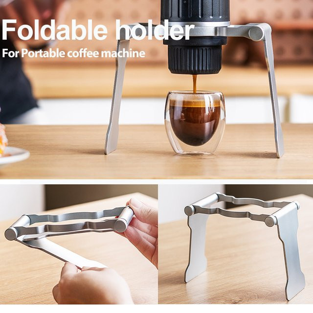 Faltbarer Kaffee-Tropfhalter aus Aluminiumlegierung für iCafilas elektrische tragbare Espresso-Kaffeemaschinen in Silber oder Weiß - Bild 1