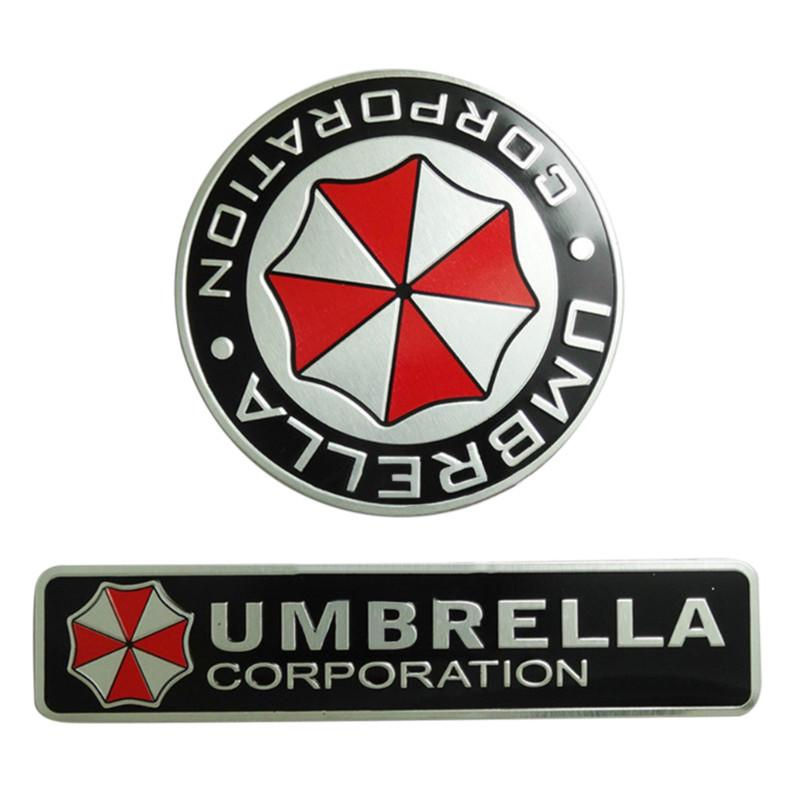 Resident Evil Umbrella Corporation 3D-Aufkleber aus Aluminiumlegierung in Schwarz und Mango-Orange, rundes Metall-Abzeichen zur Dekoration - Bild 3
