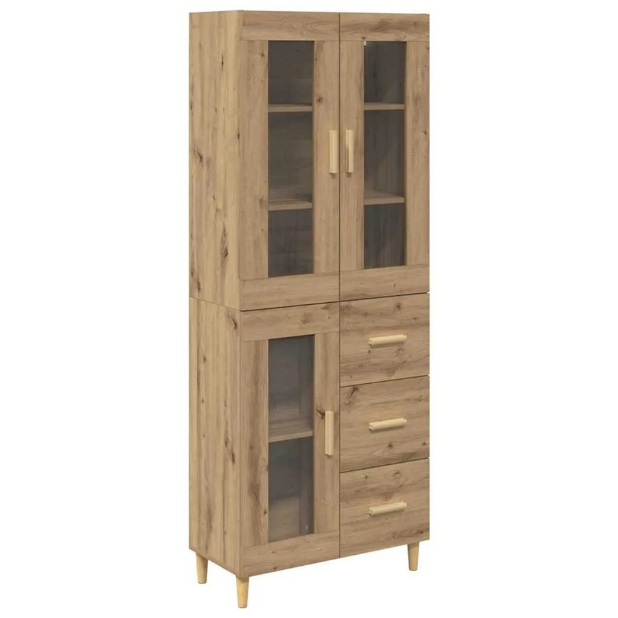vidaXL Highboard Artisan-Eiche in Braun mit Türen und Schubladen, B/T/H: 69,5 x 34 x 180 cm - Bild 2